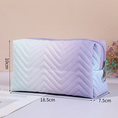 Ombre Square Zipper Cosmetic Bag Travel Toiletry Organizer