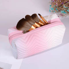 Ombre Square Zipper Cosmetic Bag Travel Toiletry Organizer