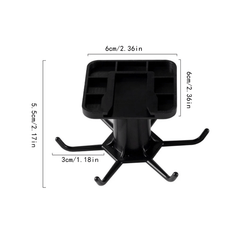 6 Hook Self Adhesive Kitchen Hooks for 360 Degree Rotation