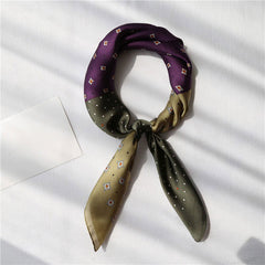 Simulated Silk Printed Square Scarf Women's Head Scarf