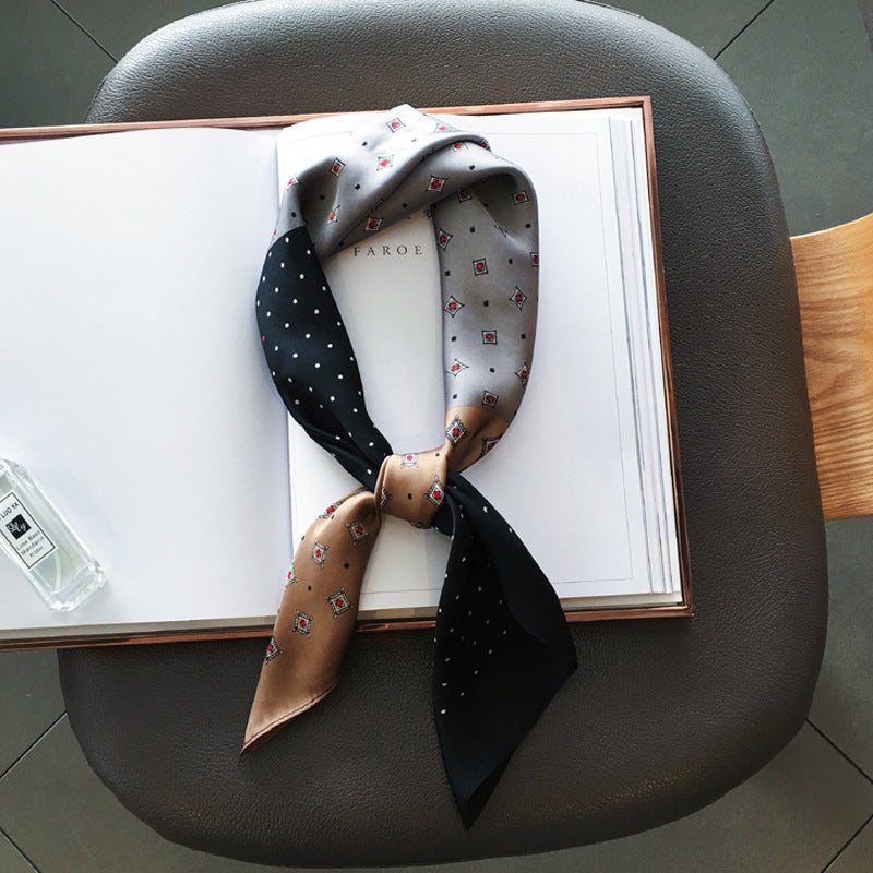 Simulated Silk Printed Square Scarf Women's Head Scarf