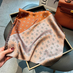 Simulated Silk Printed Square Scarf Women's Head Scarf