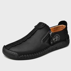 FLYLAND Men's Vintage Style Leather Loafers Moccasins