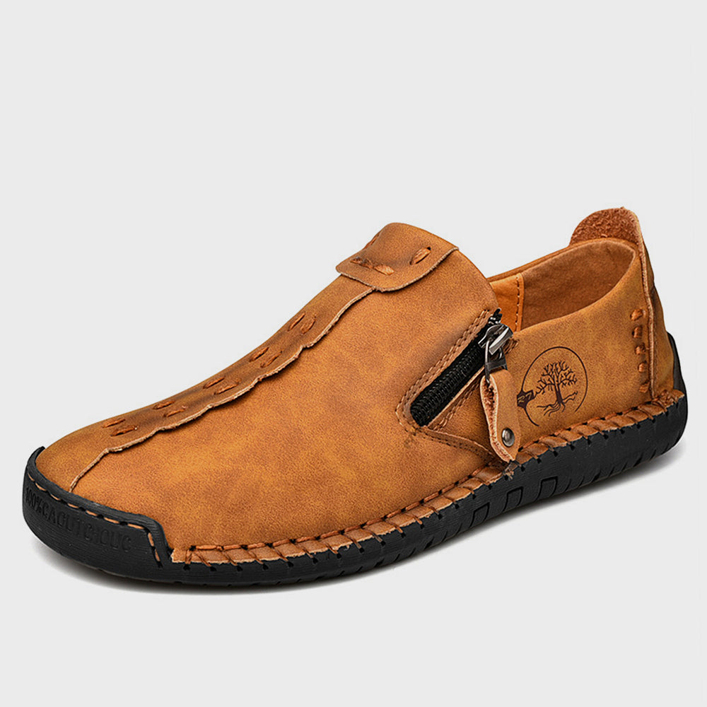 FLYLAND Men's Vintage Style Leather Loafers Moccasins