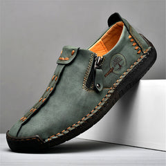 FLYLAND Men's Vintage Style Leather Loafers Moccasins