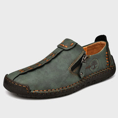 FLYLAND Men's Vintage Style Leather Loafers Moccasins