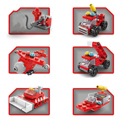 142Pcs Fire Truck Building Blocks Sets, Car Model Toy