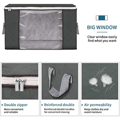 Large Clothes Storage Bag Clear Window Handle & Durable Containers