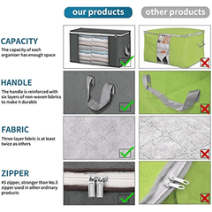 Large Clothes Storage Bag Clear Window Handle & Durable Containers