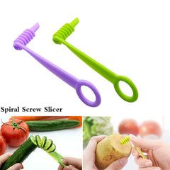 Handheld Spiral Vegetable Slicer Stainless Steel Blade Kitchen Tool