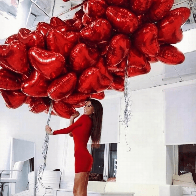 10pcs 18 Inch 45 Red Heart Love Aluminum Balloon