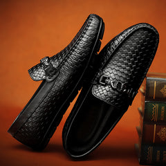 Men's Plaid Bit Loafers Autumn Winter Shoes