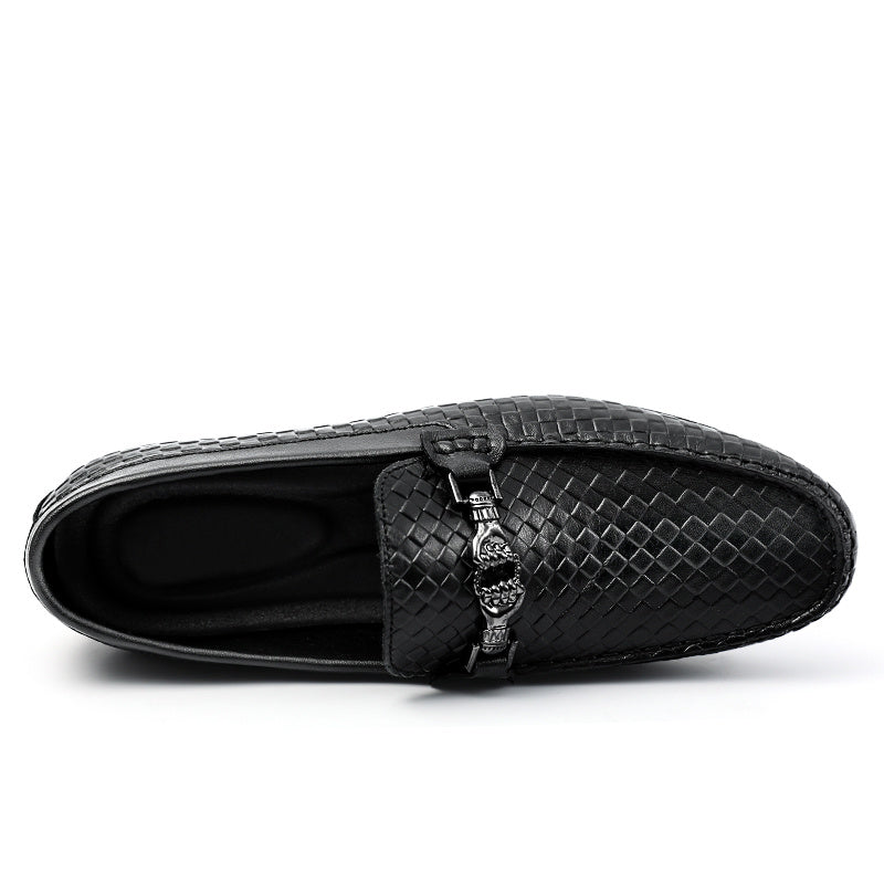 Men's Plaid Bit Loafers Autumn Winter Shoes