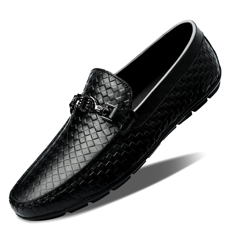 Men's Plaid Bit Loafers Autumn Winter Shoes