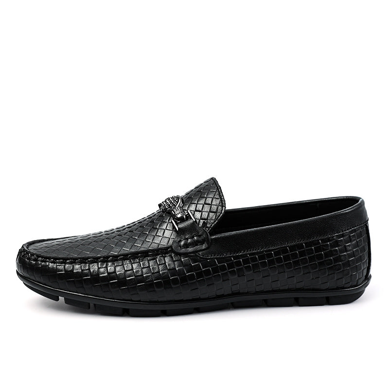 Men's Plaid Bit Loafers Autumn Winter Shoes