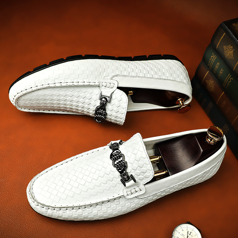 Men's Plaid Bit Loafers Autumn Winter Shoes
