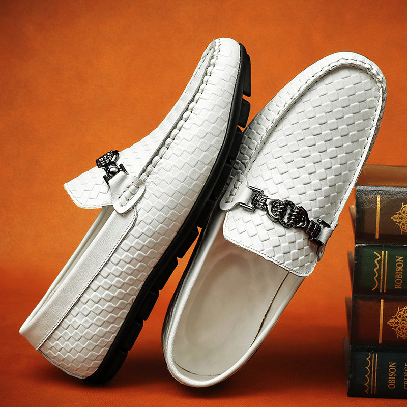Men's Plaid Bit Loafers Autumn Winter Shoes
