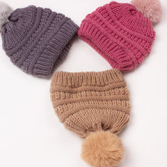 Infant Baby Knitted Cap Beanie Pompom Winter Warm Hat