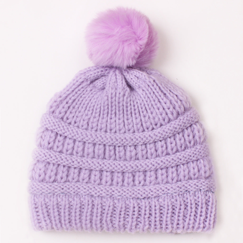 Infant Baby Knitted Cap Beanie Pompom Winter Warm Hat