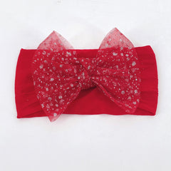 Mesh Bow Wide Headband Elastic Hair Band for Baby Boys and Girls