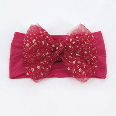 Mesh Bow Wide Headband Elastic Hair Band for Baby Boys and Girls