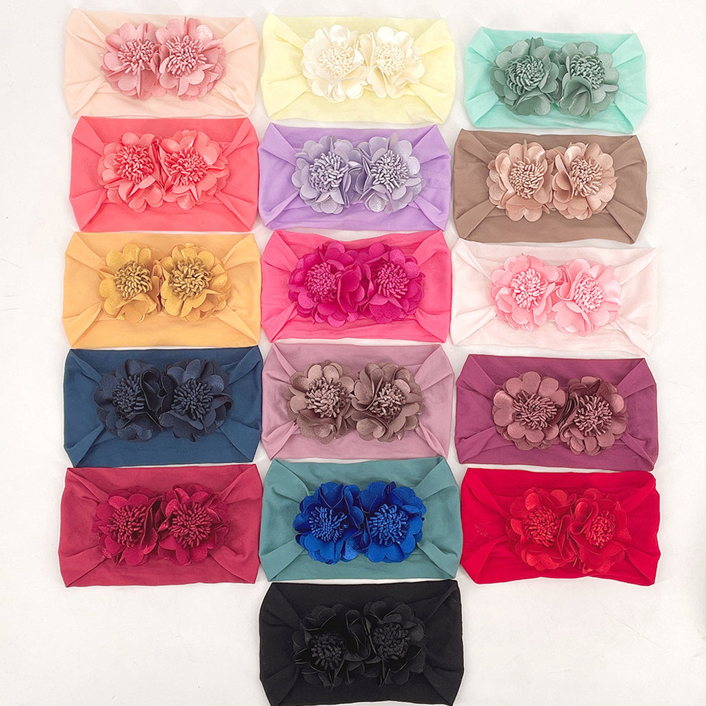 Wide Headband Flower Decor Hair Band for Baby Girls
