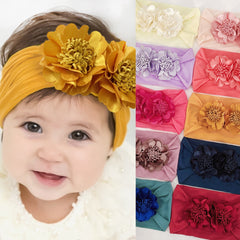 Wide Headband Flower Decor Hair Band for Baby Girls