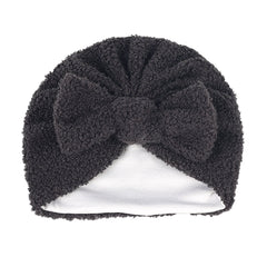 Newborn Toddler Plush Head Wrap Hat Solid Bow Turban Headband