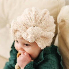 Newborn Toddler Plush Head Wrap Hat Solid Bow Turban Headband