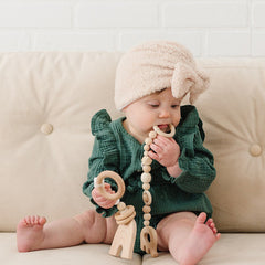 Newborn Toddler Plush Head Wrap Hat Solid Bow Turban Headband