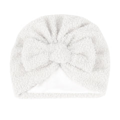 Newborn Toddler Plush Head Wrap Hat Solid Bow Turban Headband