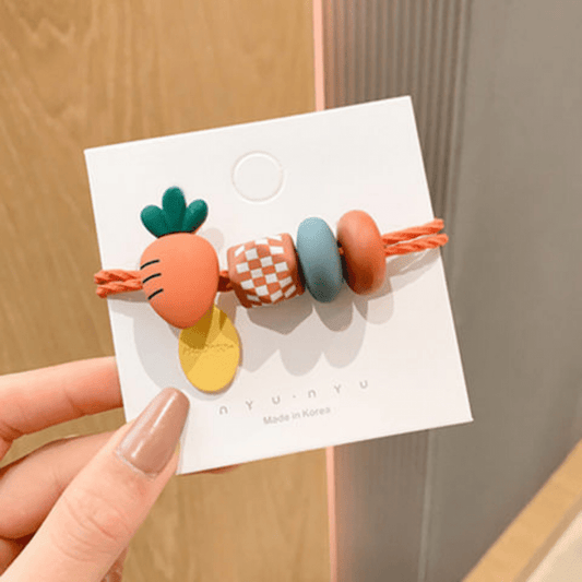 Fruit Cartoon Girls Hair Tie Colorful Elastic Hair Bands Ponytail Holder