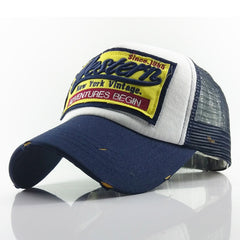 Women's Washed Mesh Baseball Caps Hip Hop Snapback Cap