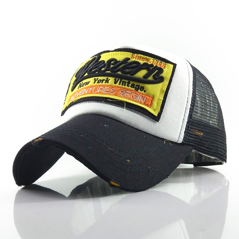Women's Washed Mesh Baseball Caps Hip Hop Snapback Cap