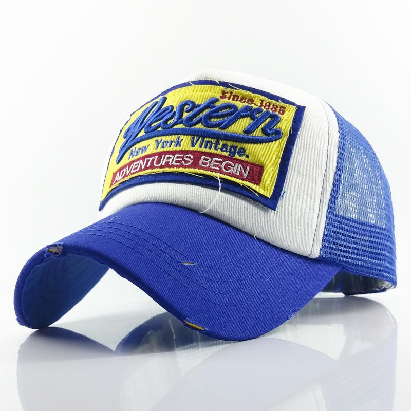 Women's Washed Mesh Baseball Caps Hip Hop Snapback Cap