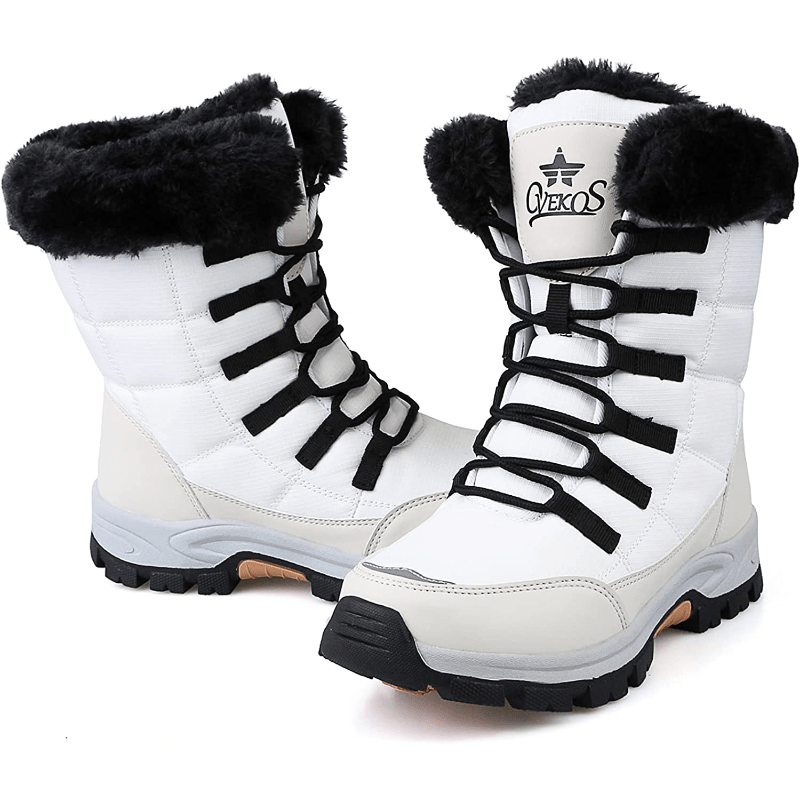 Women's Thermal Snow Boots Waterproof Mid Calf Non Slip Outdoor Hiking Boots