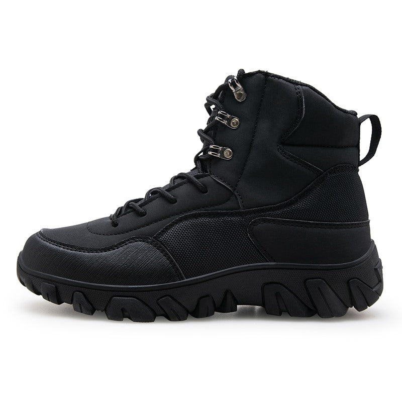 Men's Suede Snow Boots Warm Plush Lining Shoes For Outdoor Winter