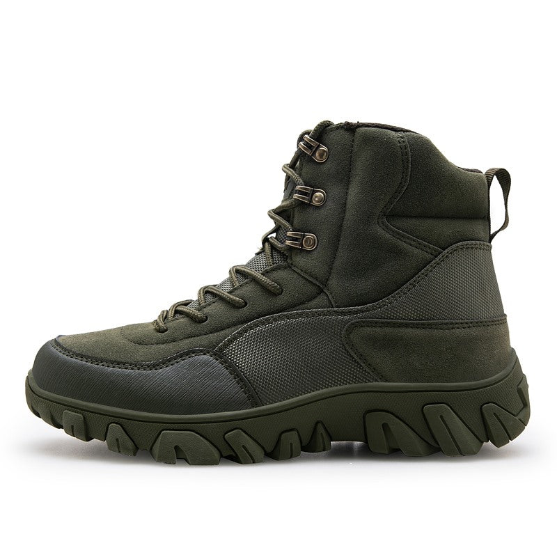 Men's Suede Snow Boots Warm Plush Lining Shoes For Outdoor Winter