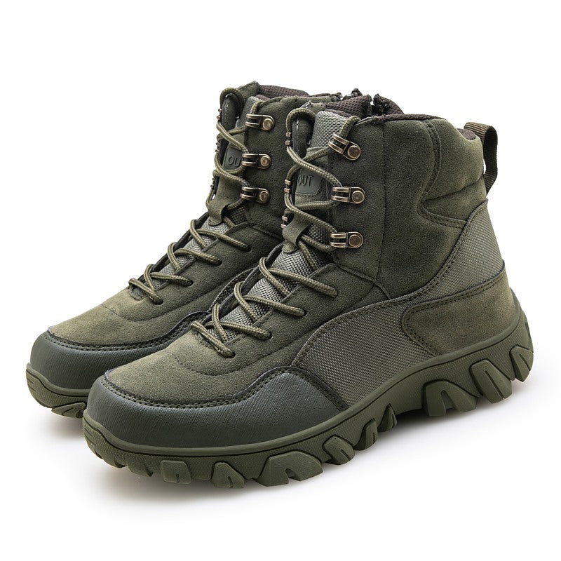 Men's Suede Snow Boots Warm Plush Lining Shoes For Outdoor Winter