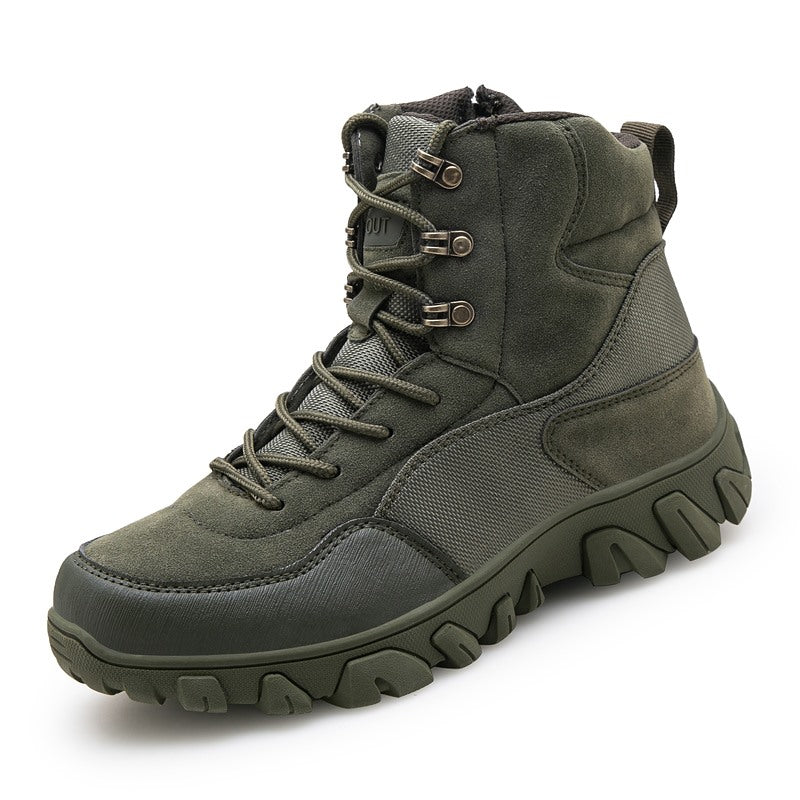 Men's Suede Snow Boots Warm Plush Lining Shoes For Outdoor Winter