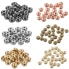 200 400Pcs CCB Charm Spacer Beads Wheel Bead Flat Round for DIY Jewelry Making