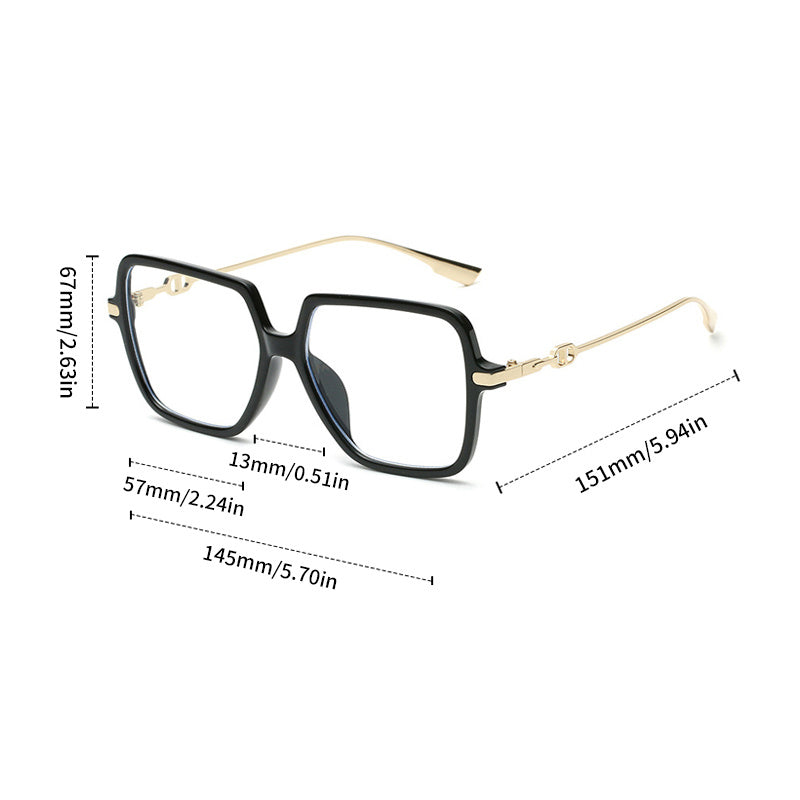 Oversized Butterfly Eyewear Women's Metal Frame Glasses