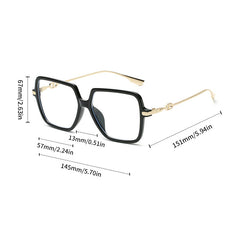 Oversized Butterfly Eyewear Women's Metal Frame Glasses