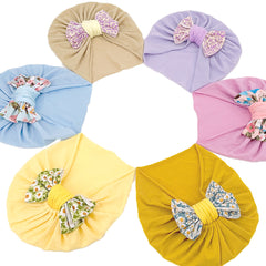 Newborn Floral Bow Turban Headband for Boys & Girls