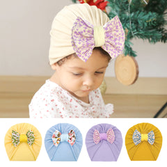 Newborn Floral Bow Turban Headband for Boys & Girls