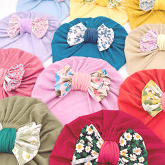 Newborn Floral Bow Turban Headband for Boys & Girls