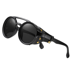 KEITHION Steampunk Style Round Vintage Sunglasses Retro Eyewear UV400