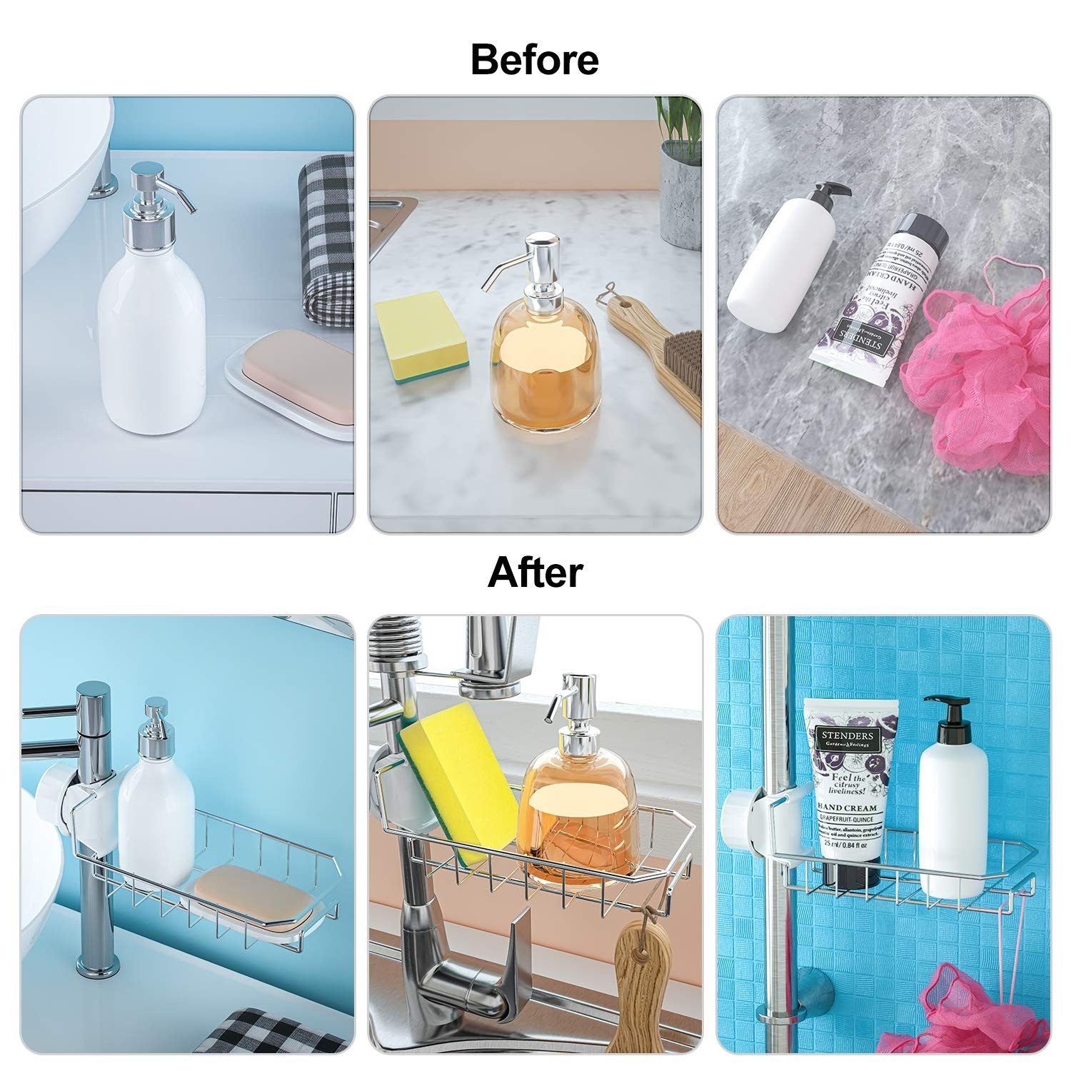 Stylish Stainless Steel Sponge Brush Rack