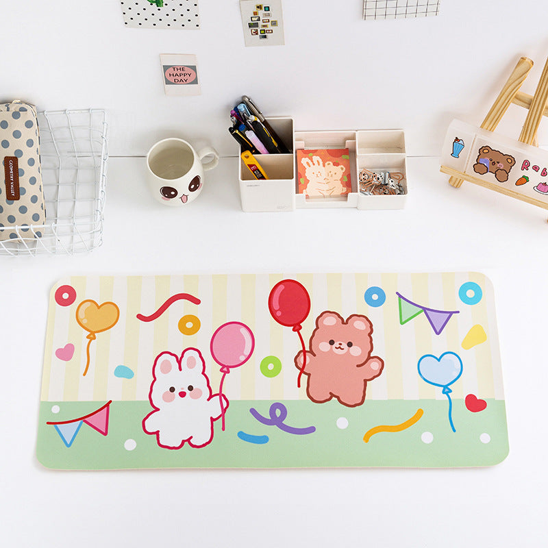 Bear & Bunny Waterproof Mouse Pad for Girls' Dorms