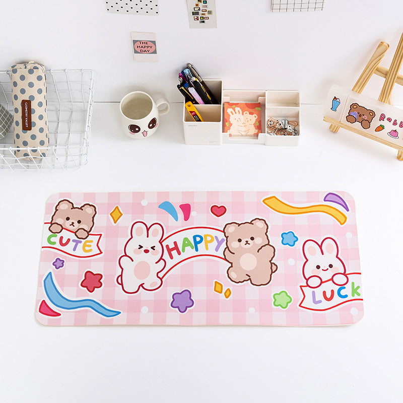 Bear & Bunny Waterproof Mouse Pad for Girls' Dorms